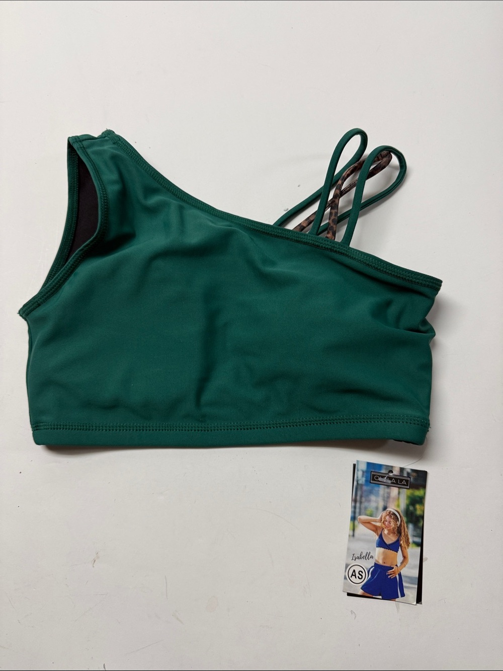 Oh la la One-Shoulder dance Top in Deep Green